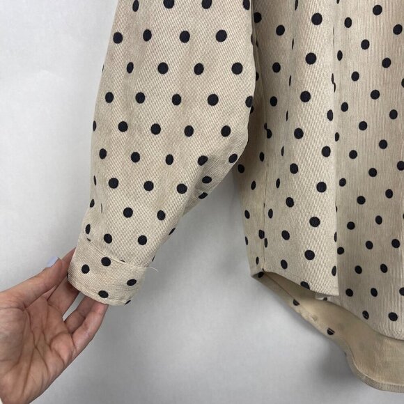 Love Potion Polka Dot Corduroy Long Sleeve Button Up Size Large - Picture 3 of 12
